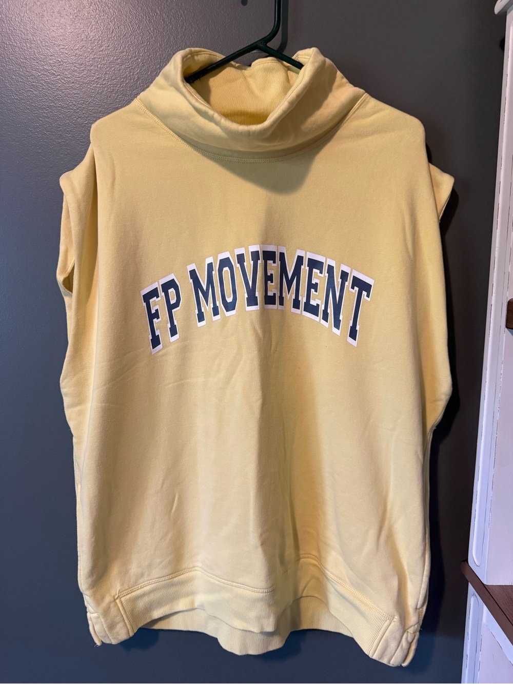 FP Movement by Free People Yellow Sleeveless Turtleneck Sweatshirt